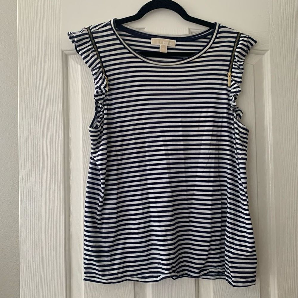 Michael Kors | Flutter Sleeve Stripe Shirt